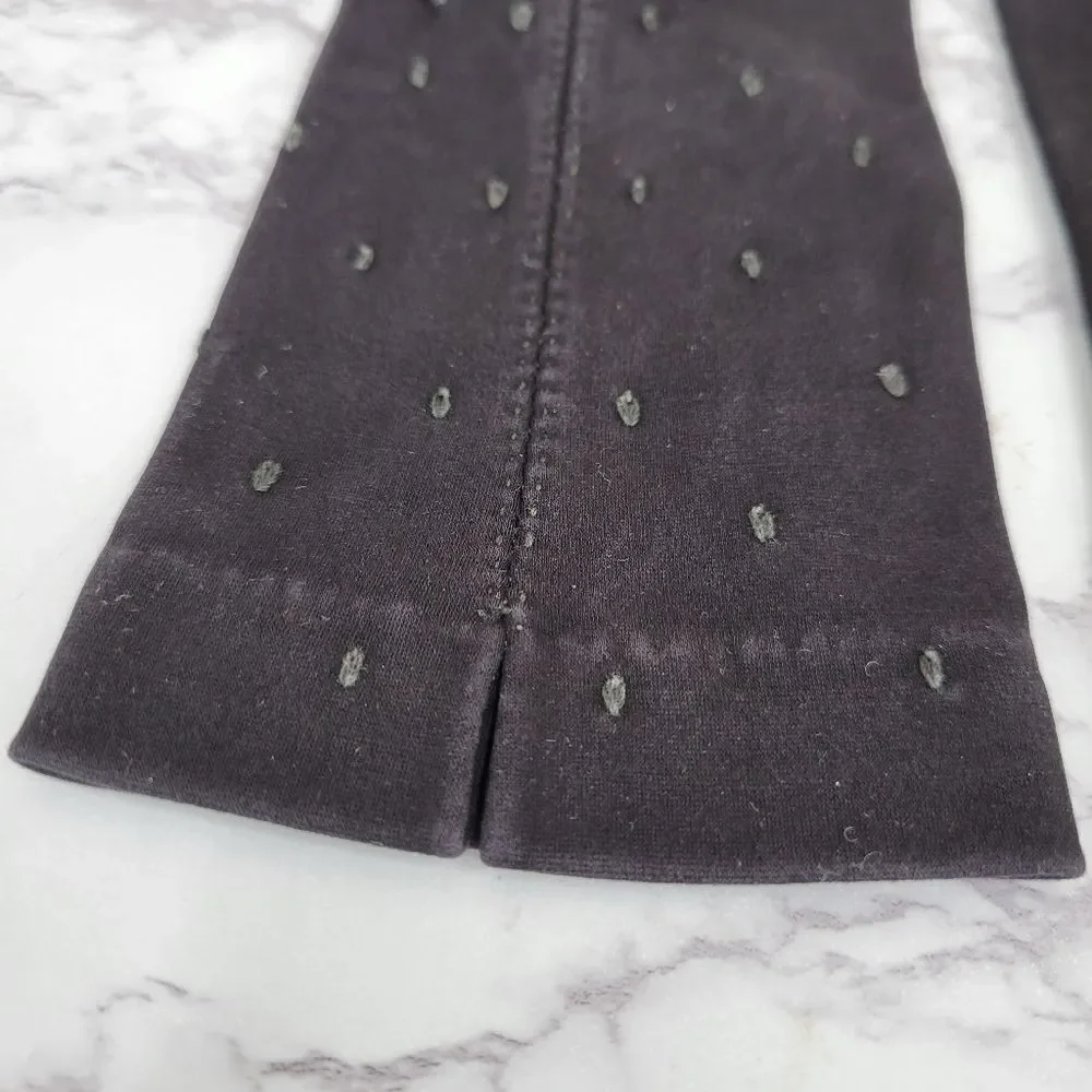 1950s Hand Made Hand Stitched Elegant Black Gloves with Subtle Dot Pattern